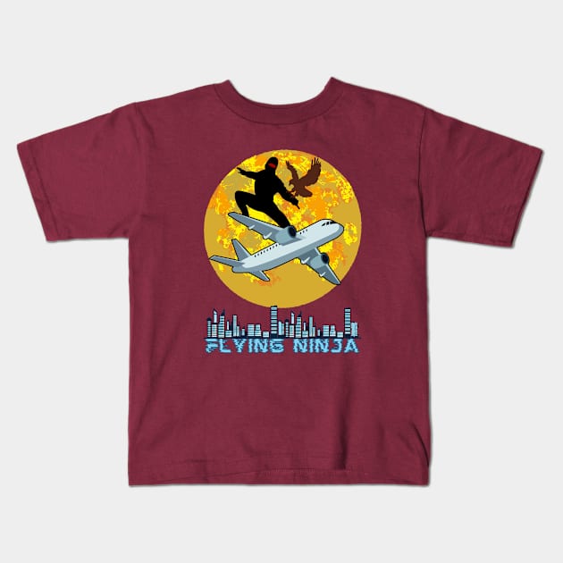 Flying Ninja - Funny Ninja Kids T-Shirt by SEIKA by FP